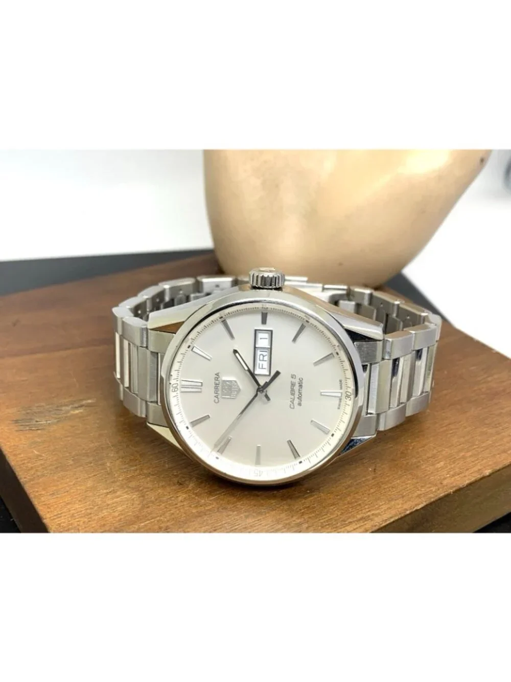Tag Heuer Carrera Men's Watch WAR201B Swiss Automatic Silver Dial Day Date Steel